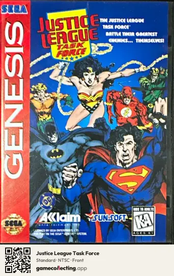Justice League Task Force Sega Mega Drive / Genesis, NTSC box front