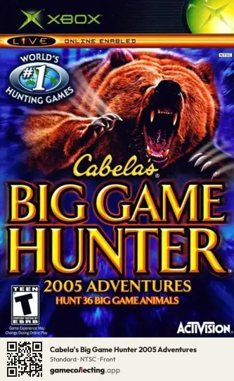 Cabela's Big Game Hunter 2005 Adventures Xbox, NTSC box front