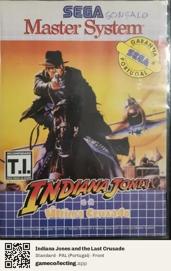 Indiana Jones and the Last Crusade Sega Master System, Portugal box front