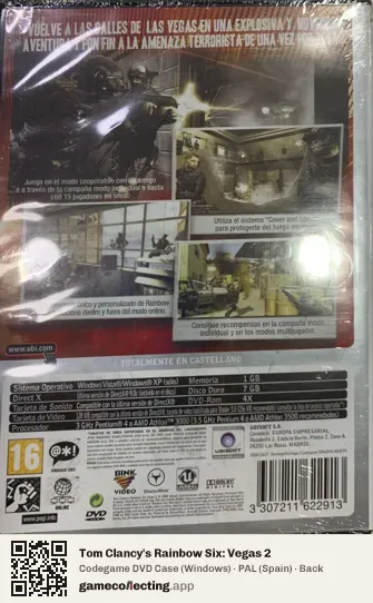 Tom Clancy's Rainbow Six: Vegas 2 Computer, Spain box back