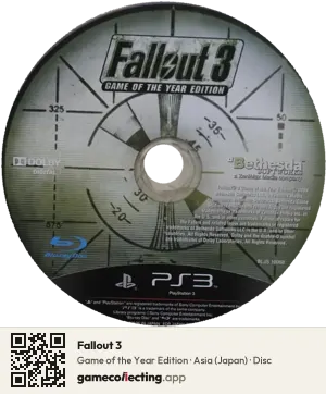 Fallout 3 PlayStation 3, Asia disc