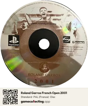 Roland Garros French Open 2001 PlayStation, PAL disc
