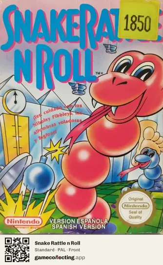 Snake Rattle n Roll Nintendo Entertainment System, PAL box front