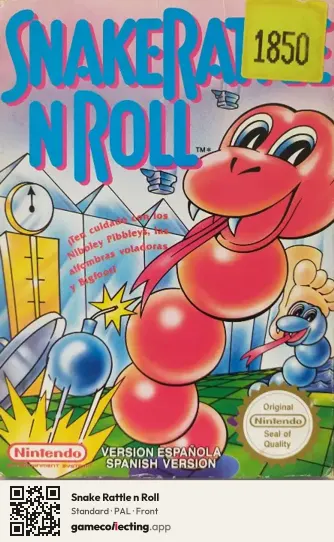 Snake Rattle n Roll Nintendo Entertainment System, PAL box front