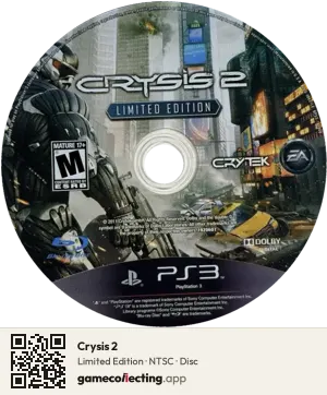 Crysis 2 PlayStation 3, NTSC disc