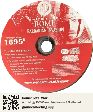 Rome: Total War Computer, PAL disc