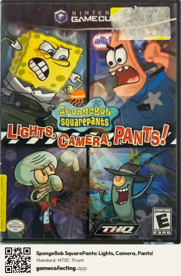 SpongeBob SquarePants: Lights, Camera, Pants! Nintendo GameCube, NTSC box front