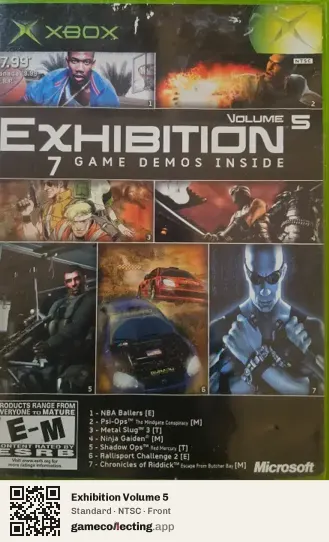 Exhibition Volume 5 Xbox, NTSC box front