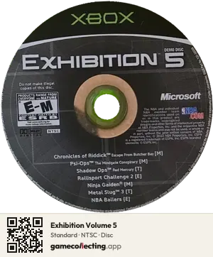 Exhibition Volume 5 Xbox, NTSC disc