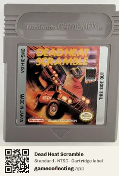 Dead Heat Scramble Game Boy, NTSC cartridge label