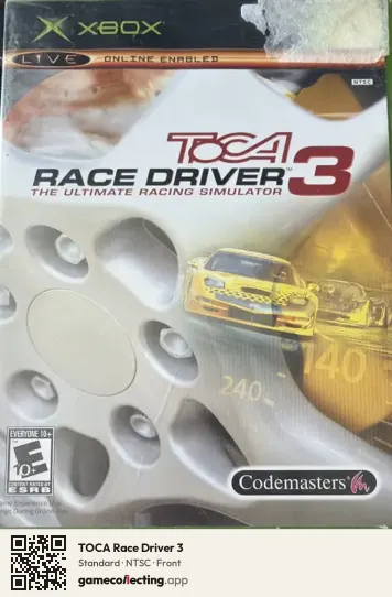 TOCA Race Driver 3 Xbox, NTSC box front