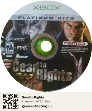 Dead to Rights Xbox, NTSC disc