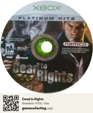 Dead to Rights Xbox, NTSC disc
