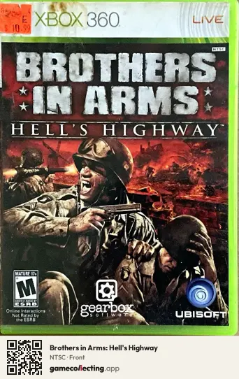 Brothers in Arms: Hell's Highway Xbox 360, NTSC box front
