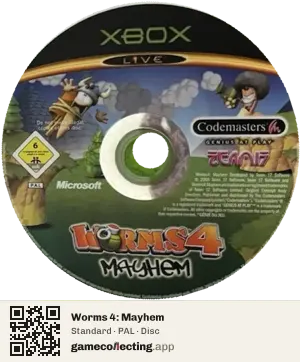 Worms 4: Mayhem Xbox, PAL disc