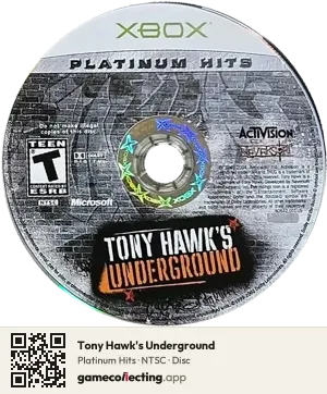 Tony Hawk's Underground Xbox, NTSC disc