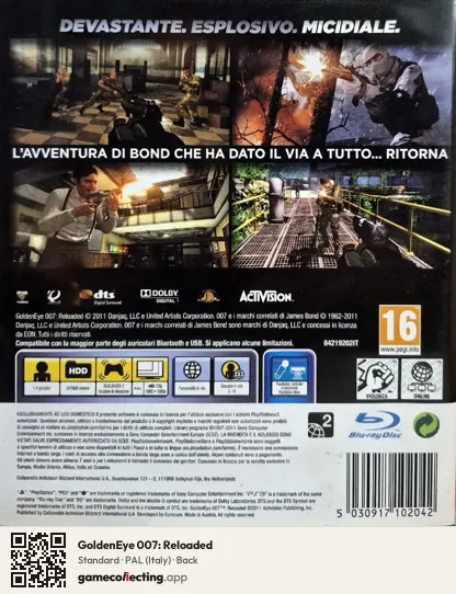 GoldenEye 007: Reloaded PlayStation 3, Italy box back