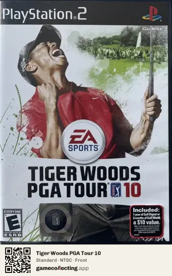 Tiger Woods PGA Tour 10 PlayStation 2, NTSC box front