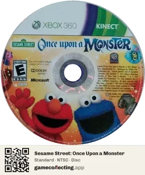 Sesame Street: Once Upon a Monster Xbox 360, NTSC disc