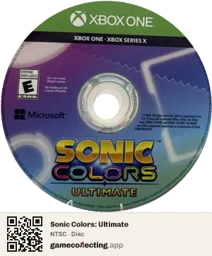 Sonic Colors: Ultimate Xbox One, NTSC disc