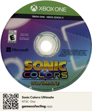 Sonic Colors: Ultimate Xbox One, NTSC disc
