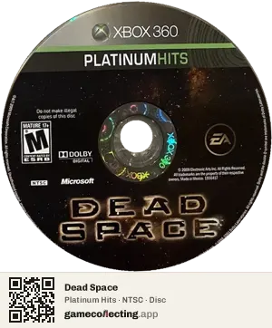 Dead Space Xbox 360, NTSC disc
