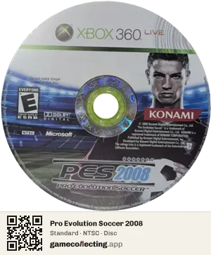 Pro Evolution Soccer 2008 Xbox 360, NTSC disc