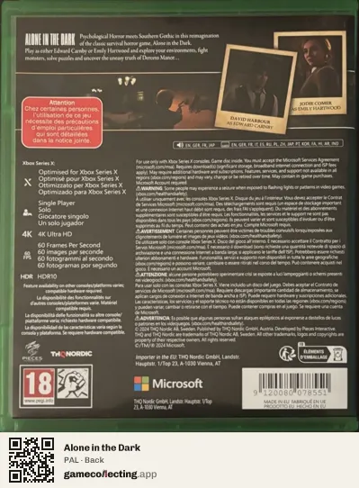 Alone in the Dark Xbox Series X, PAL box back