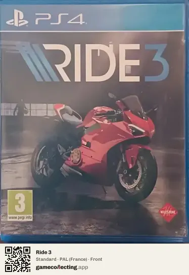 Ride 3 PlayStation 4, France box front