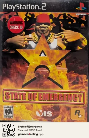 State of Emergency PlayStation 2, NTSC box front