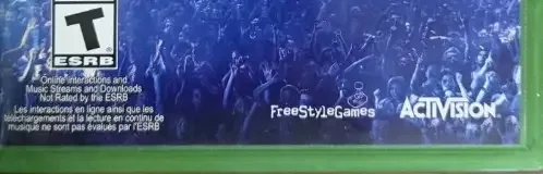 Guitar Hero Live, the ESRB box on its front