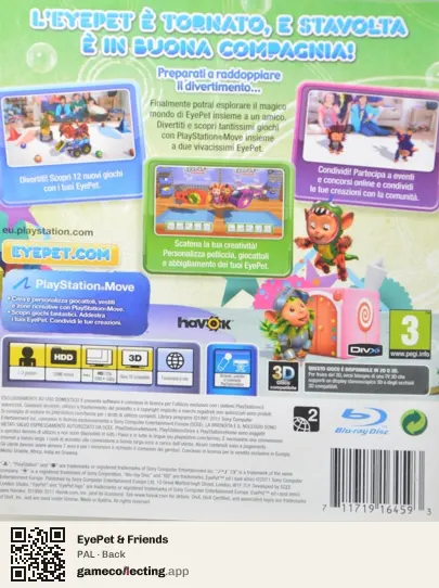 EyePet & Friends PlayStation 3, PAL box back