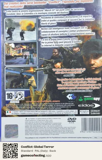 Conflict: Global Terror PlayStation 2, Italy box back