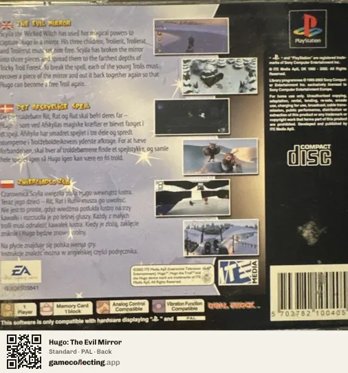 Hugo: The Evil Mirror PlayStation, PAL box back