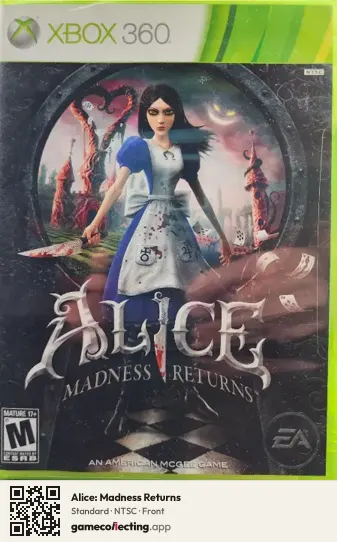 Alice: Madness Returns Xbox 360, NTSC box front