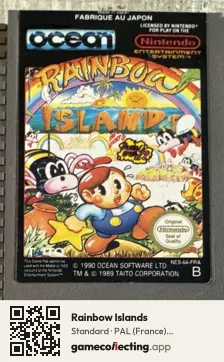 Rainbow Islands Nintendo Entertainment System, PAL cartridge label