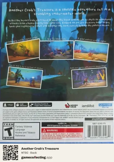 Another Crab's Treasure PlayStation 5, NTSC box back