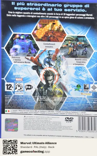 Marvel: Ultimate Alliance PlayStation 2, Italy box back