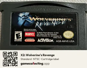 X2: Wolverine's Revenge Game Boy Advance, NTSC cartridge label