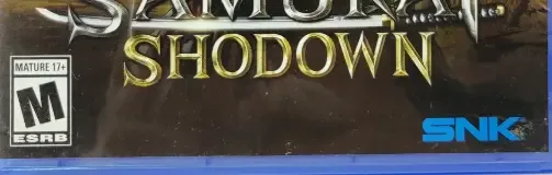 Samurai Shodown, the ESRB box on its front