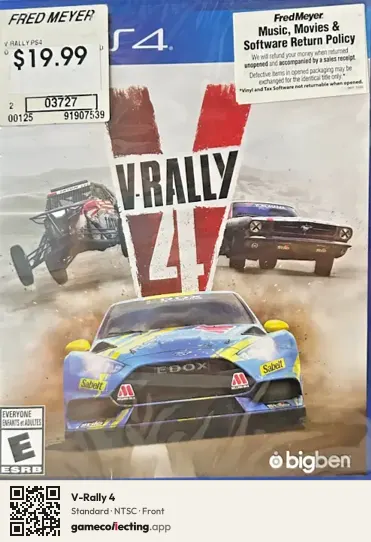 V-Rally 4 PlayStation 4, NTSC box front