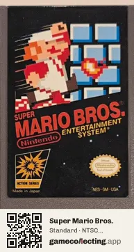 Super Mario Bros. Nintendo Entertainment System, NTSC cartridge label