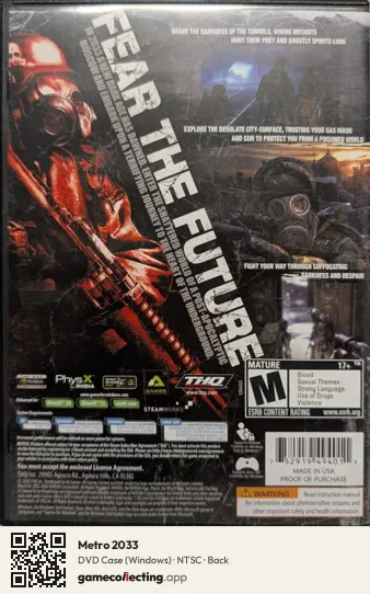 Metro 2033 Computer, NTSC box back