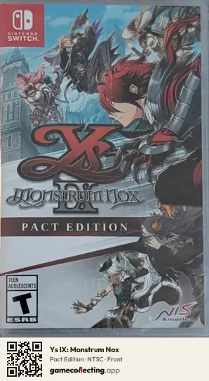 Ys IX: Monstrum Nox Nintendo Switch, NTSC box front