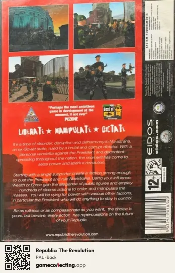 Republic: The Revolution Computer, PAL box back