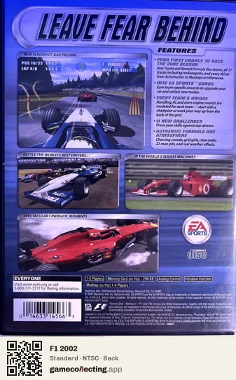F1 2002 PlayStation 2, NTSC box back