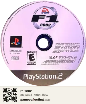 F1 2002 PlayStation 2, NTSC disc
