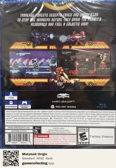 Metaloid: Origin PlayStation 4, NTSC box back