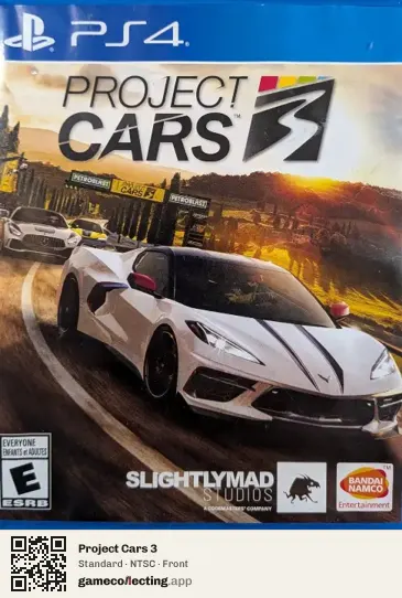 Project Cars 3 PlayStation 4, NTSC box front