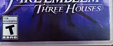 Fire Emblem: Three Houses, the ESRB box on its front